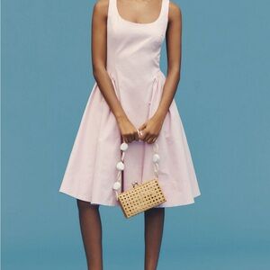 Anthropologie Sleeveless Scoop Neck Basque Waist Midi Dress